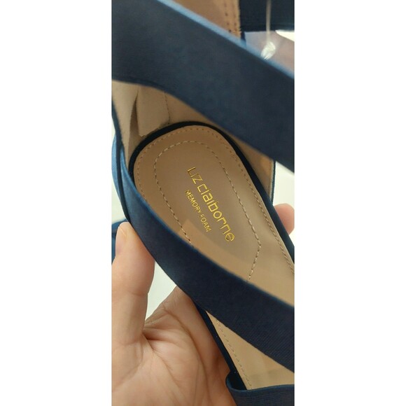 Liz Claiborne Women's Size 10 Emmah Heeled Sandals 10M Navy Blue Strappy - Picture 12 of 14
